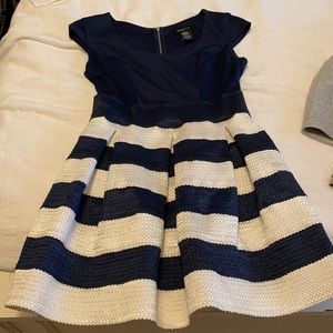 Navy blue and white dress